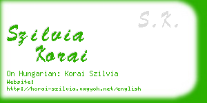szilvia korai business card